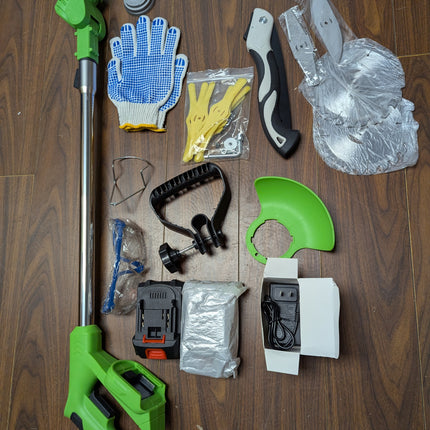 Cordless Weed Wacker 21V Electric Weed Eater with 2 Batteries & 4 Blade Types, Stringless Grass Trimmer for Yards