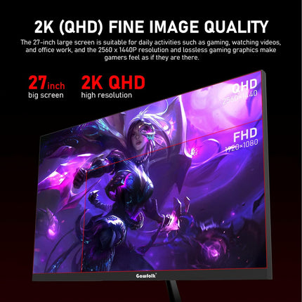 Gawfolk 27 inch 2K QHD(2560×1440) PC Screen