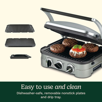 (Used-Fair) Cuisinart 5-in-1 Griddler with Reversible Nonstick Grill and Griddle
