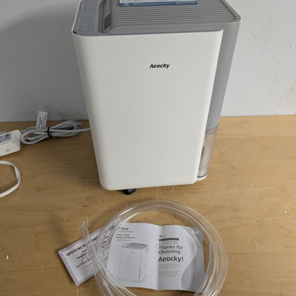 AEOCKY 50 Pint Compressor Dehumidifier for up to 3000 Sq Ft, Quiet with Drain Hose, Timer & Child Lock, Grey