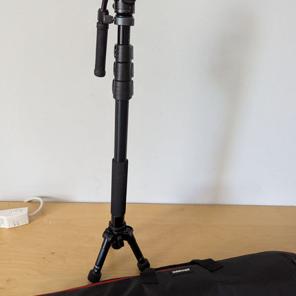 Neewer carbon fiber monopod with Fluid Head with +/-10° Leveling Base(⌀37mm), Me