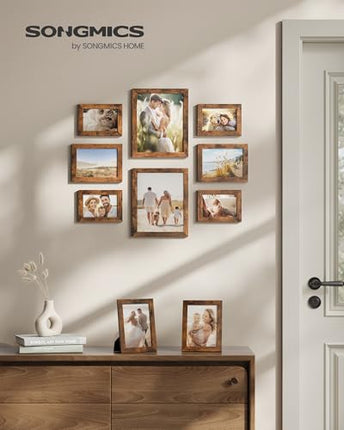SONGMICS Picture Frames, Collage Picture Frames Set of 10, Two 8x10, Four 5x7, F