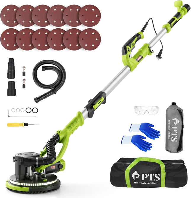 PTS Drywall Sander, 8.5A Electric Drywall Sander with Vacuum Dust Collection, 5