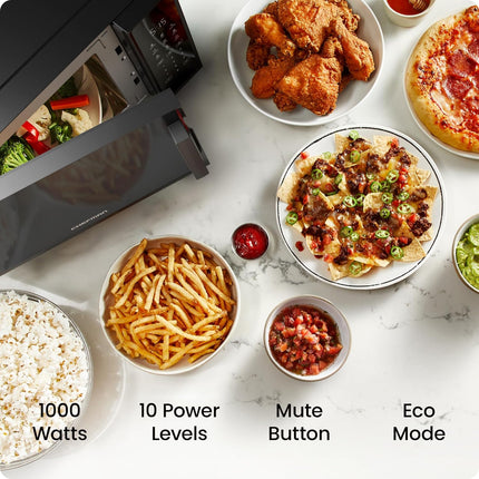 Chefman 1.1 Cu Ft Countertop Microwave Oven, 1000W, 10 Power Levels