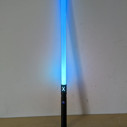 Dueling Lightsaber with 58 cm Blade, 12 RGB Colors, 2-in-1 Light Sabers with Realistic Sound Effects & Aluminum Hilt