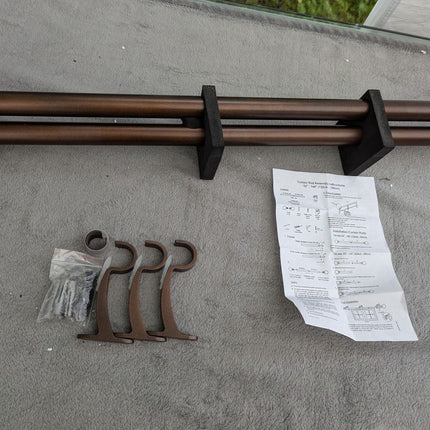 Deco Window 2 Pcs 52"-144" Extendable Curtain Rod with Brackets for Door & Windo