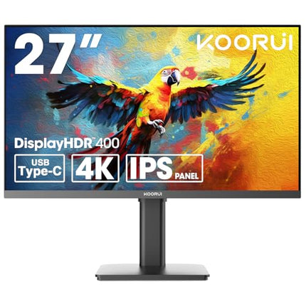 KOORUI 27N7U 27 inch 4K Monitor, UHD (3840 x 2160p) IPS Display, HDR 400, DCI-P3