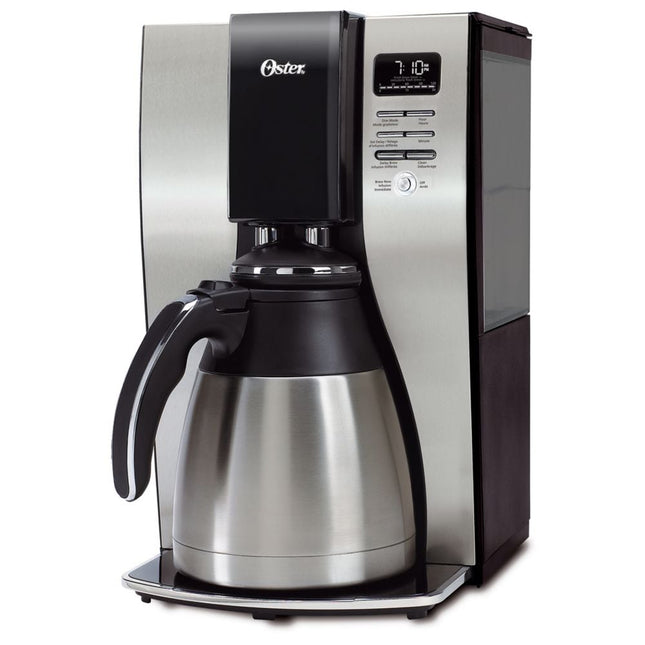 Oster 10-Cup Stainless Steel Thermal Coffee Maker, Heat-Retaining Carafe Drip Coffee Machine for Home & Office Brewing