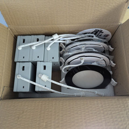 INCARLED 4Inch 3CCT Black Pot Lights, 3000K 4000K 5000k Potlights, 6Pack LED Rec