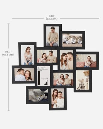SONGMICS 4x6 Collage Picture Frames, 12-Pack Picture Frames Collage for Wall Dec