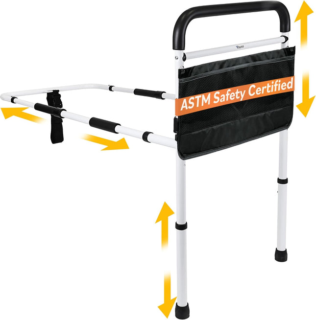 Adjustable bed rail from Vaunn, ASTM certified, sturdy steel frame, slip-resista