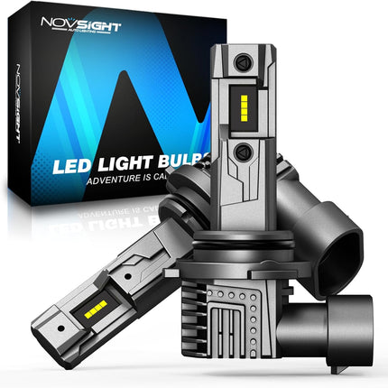 NOVSIGHT 9006 LED Headlight Bulbs - 500% Super Bright 9006 HB4 Led Bulbs, 1:1 Si