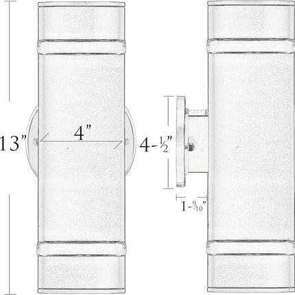 Cerdeco Stainless Steel Modern Porch Light Outdoor Wall Lighting Cylinder Wall S