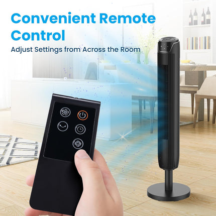 Senville 42" Oscillating Tower Fan for Bedroom, Remote, Bladeless, Quiet, 3 Mode