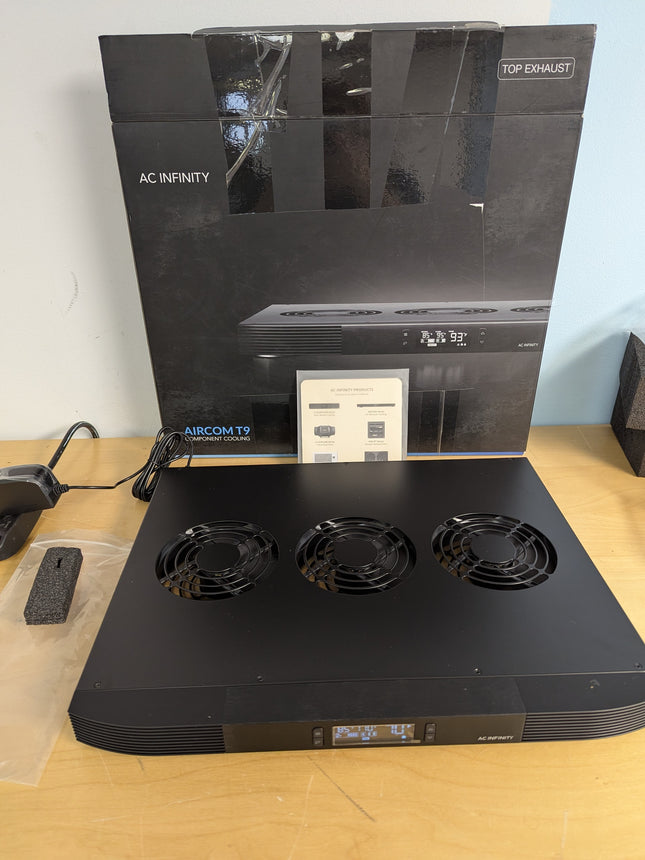 AC Infinity AIRCOM T9, Quiet Cooling Fan System 17" for Receivers, Amps, DVR, AV