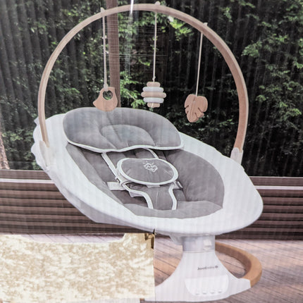 Jool Baby Nova Nature Baby Swing for Newborns with Natural Wood Toys, Electric M