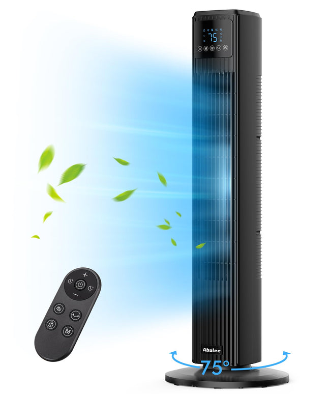 Abolee Tower Fan for Bedroom, Quiet Floor Fan, 90° Oscillating Fans for Indoors