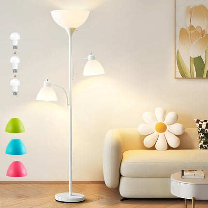 3 Light Tree Floor Lamp, Floor Lamps for Living Room, Torchiere Floor Lamp with