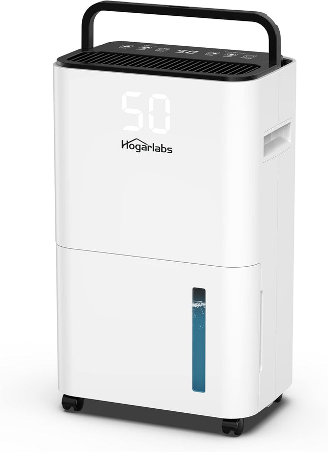 HOGARLABS 34 Pint Home Dehumidifier for Basement & Bedroom, 3 Modes, Continuous Drain, Timer & Child Lock