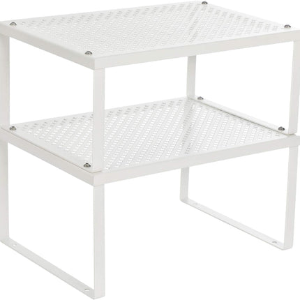 SONGMICS Spice Racks, Set of 2 Metal Cabinet Shelf Organizers, Countertop Organi