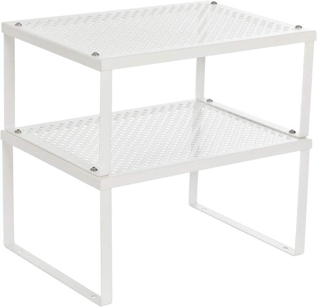 SONGMICS Spice Racks, Set of 2 Metal Cabinet Shelf Organizers, Countertop Organi