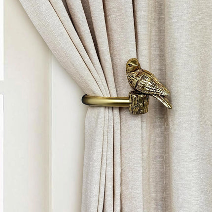 ILAISIHOME Curtain Drapery Holdbacks with Resin Bird, Wall Mount Drapery Hooks H