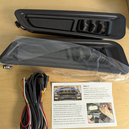 MOVOTOR Fog Lights with Sequential Amber Turn Signal DRL Bumper Fog Driving Ligh