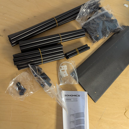 SONGMICS 4-Tier Shoe Rack, Shoe Storage Organizer with Metal Frame, Black ULSR00