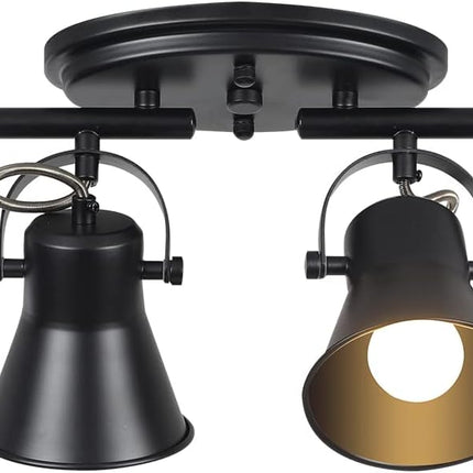 KEESFU 4-Light Track Lighting Kit, Black Semi Flush Mount Ceiling Light