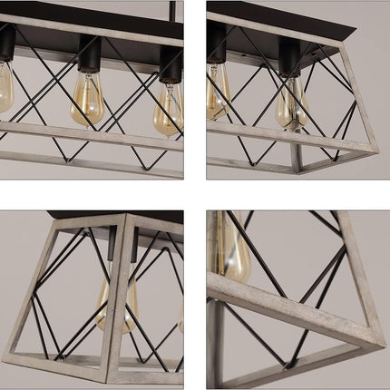 Q&S 5-Light Kitchen Island Light Fixtures Farmhouse Rustic Vintage Industrial Co
