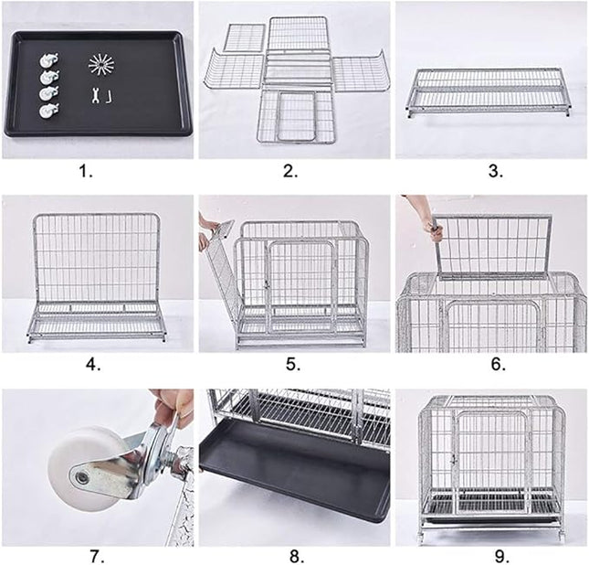 Metal Dog Cage Heavy Duty Dog Crate 15 Kg Body Weight Under Pet, Pomeranian, Chi