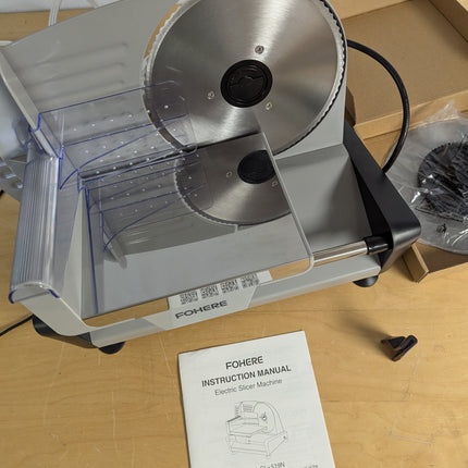 FOHERE 200W Meat Slicer for Home Use, Electric Food Slicer with Two Upgrade 7.5"