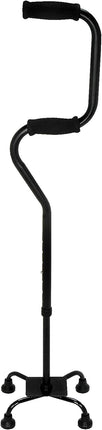 HealthSmart Quad Cane, Sit To Stand Walker, Adjustable Quad Cane, Black