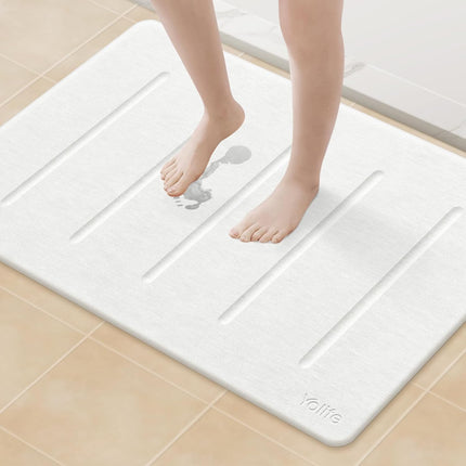 Yolife Stone Bath Mat Large, 32" x 20" Diatomaceous Earth Bath Mat for Bathroom,