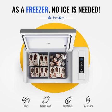 BougeRV 12 Volt Refrigerator With Cover 12V Car Fridge 30 Quart Portable Freezer
