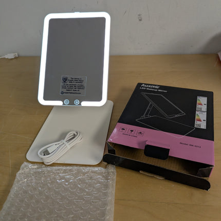 Auxmir Rechargeable Travel Makeup Mirror, Portable Travel Lighted Makeup Mirror