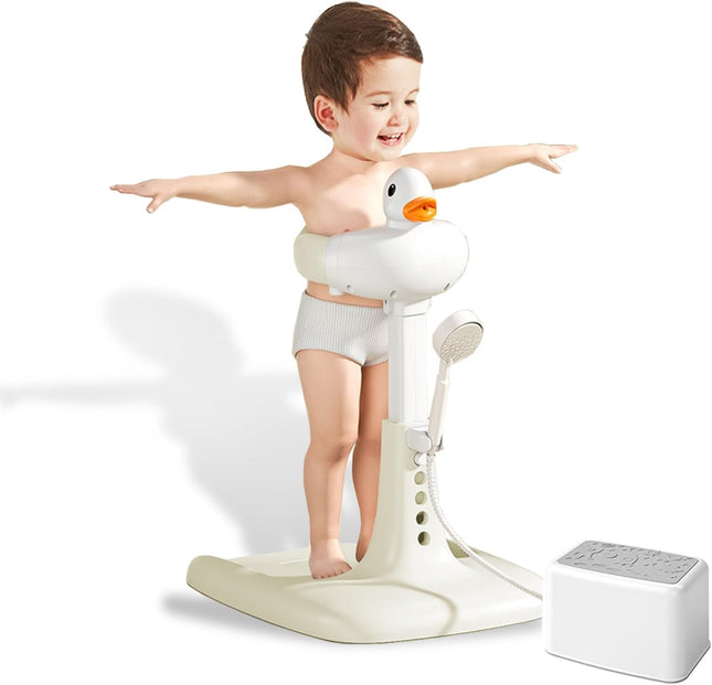 Adjustable Height Baby Shower Stand with Anti-Slip Base,Bath Shower Standing Sup