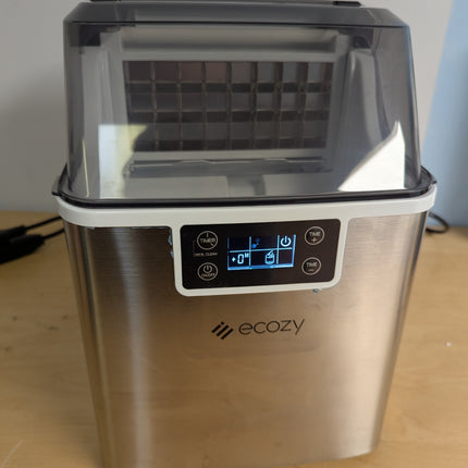 ecozy Countertop Ice Makers, 45lbs Per Day, 24 Cubes Ready in 13 Mins, Stainless