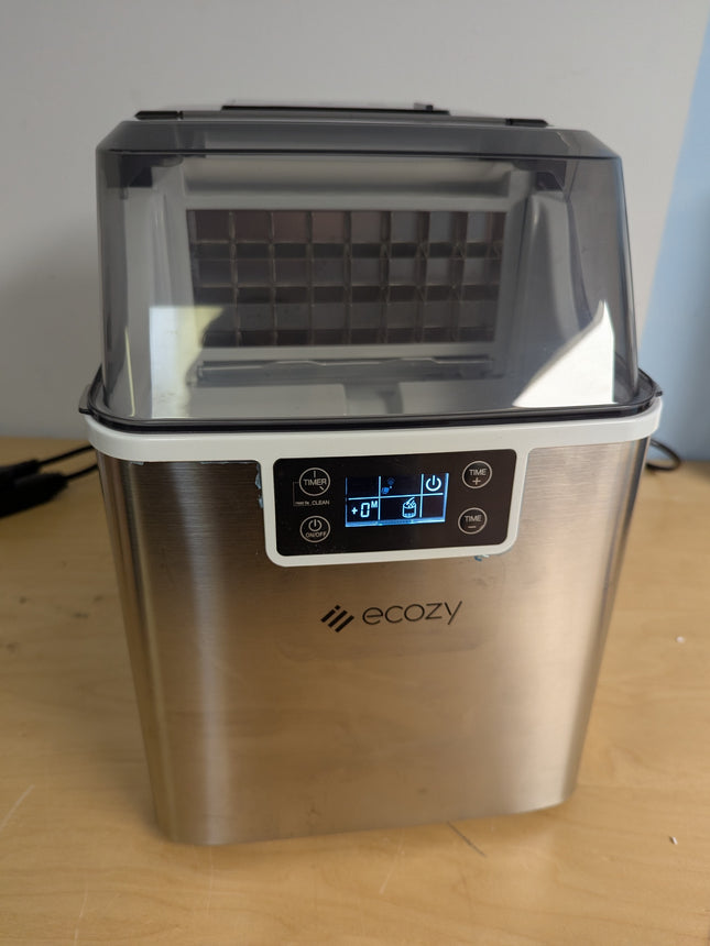 ecozy Countertop Ice Makers, 45lbs Per Day, 24 Cubes Ready in 13 Mins, Stainless