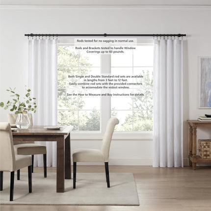 MODE Cambria® Designer Series - Premium 3 foot Custom Curtain Rod - 1-1/8 inch L