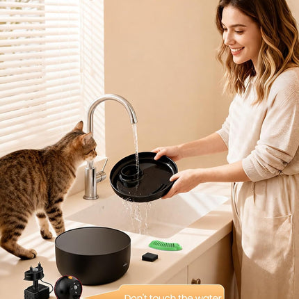 Wireless Cat Water Fountain Cordless: Automatic Cats Fountains Battery Operated