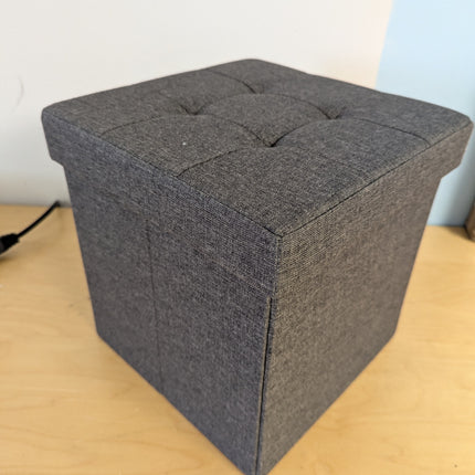 SONGMICS Folding Storage Ottoman Bench，30 x 30 x 30 cm，Ottoman Foot Rest, Storag