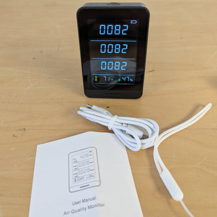 5-in-1 Professional Indoor Air Quality Monitor Indoor Portable CO2 Monitor | Tem
