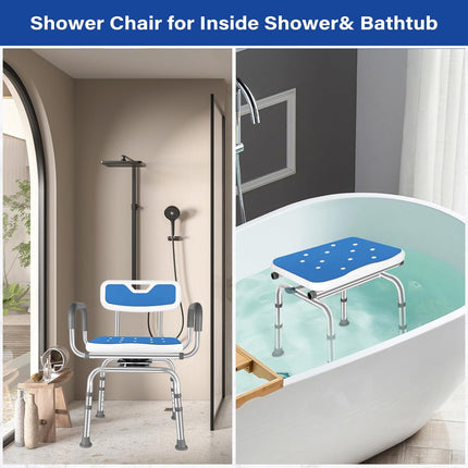 Jhkopqe Swivel Shower Chair Height Adjustable Swivel Shower Chair for Inside Sho