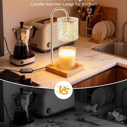 Candle Warmer Lamp, Candle Lamp Wax Warmer, Timer & Dimmer 7-Levels, Fits Cup Ja
