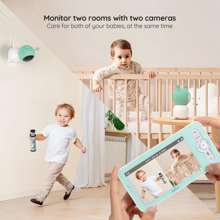 2K Boifun Baby Monitor WiFi, 360° Camera with Night Light & 5 Inch 3MP Display,