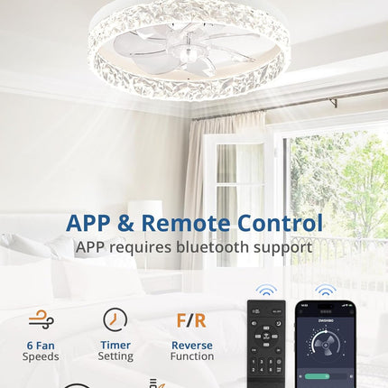 ZMISHIBO Ceiling Fans with Lights, Low Profile Ceiling Fan with Light and Remote