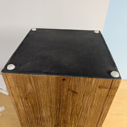 Rustic 11.81" Wood End Table Square Side Table in Distressed Finish - 1 30 x 30