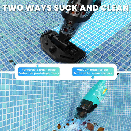 Efurden Handheld Pool Vacuum, Rechargeable Pool Cleaner with Running Time up to