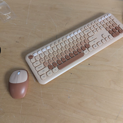Keyboard and Mouse Combo, 2.4Ghz Gaming Keyboard and Mouse, Retro Cute Keyboard